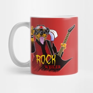 ROCK WEILER FUNNY DOG GUITAR Mug